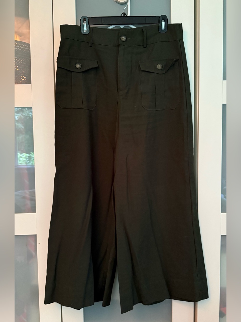 Who What Wear Olive Cropped Wide-Leg Pants 12